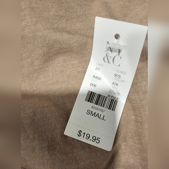 NEW YORK & COMPANY TAN/BROWN WOMENS CREW NECK SHIRT SIZE SMALL - Picture 6 of 6